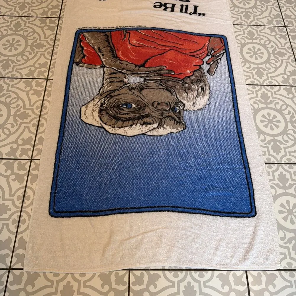 Vintage 1982 E.T. The Extra-Terrestrial Beach Towel I'll Be Right Here Universal